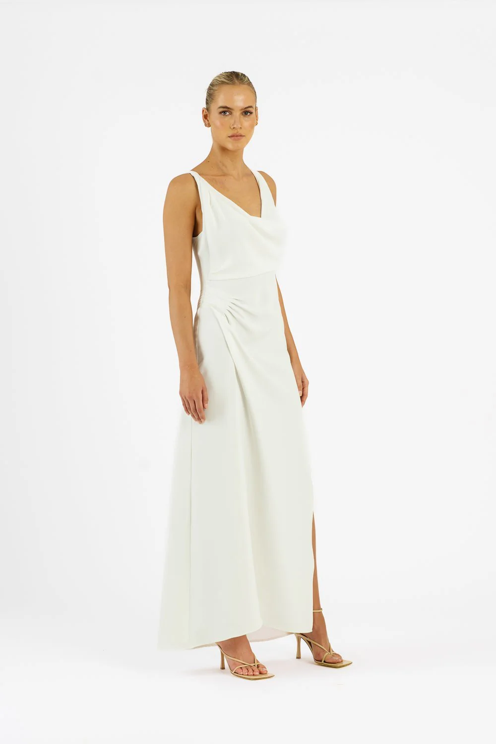 ALINA DRESS IN IVORY CREPE - Image 4