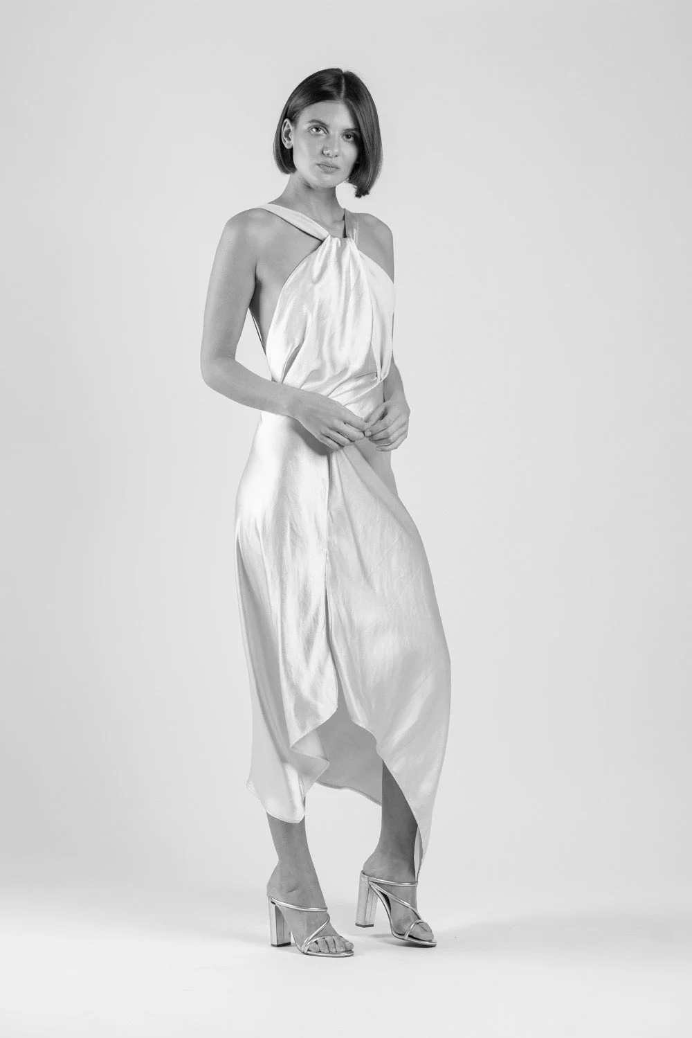AUDREY DRESS IN WHITE ON WHITE - Image 3