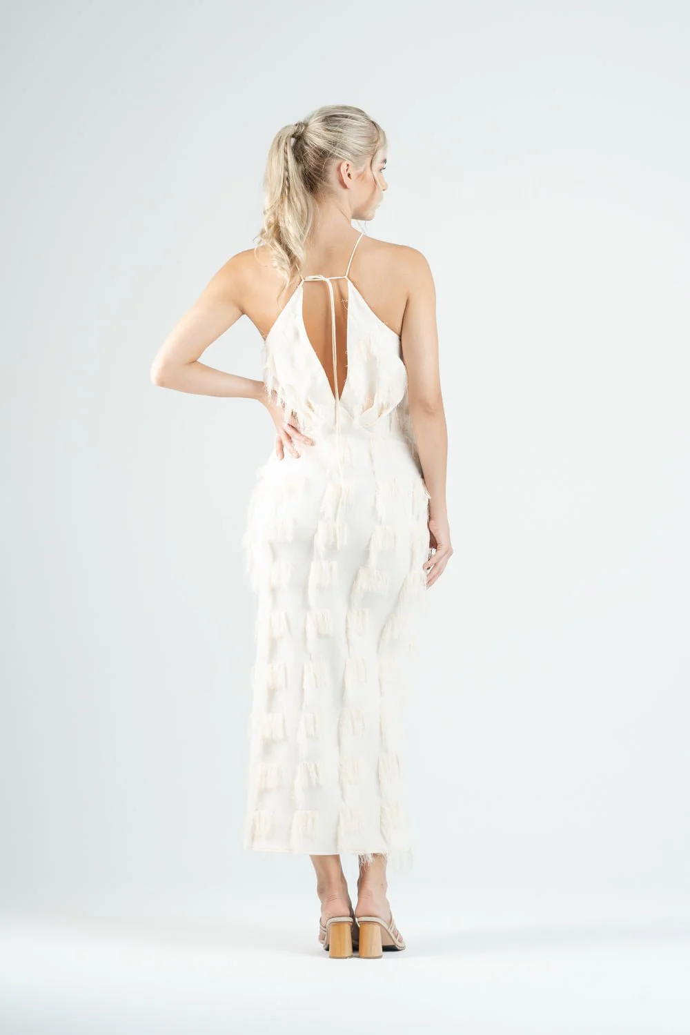 CHLOE DRESS IN IVORY FRINGE - Image 4