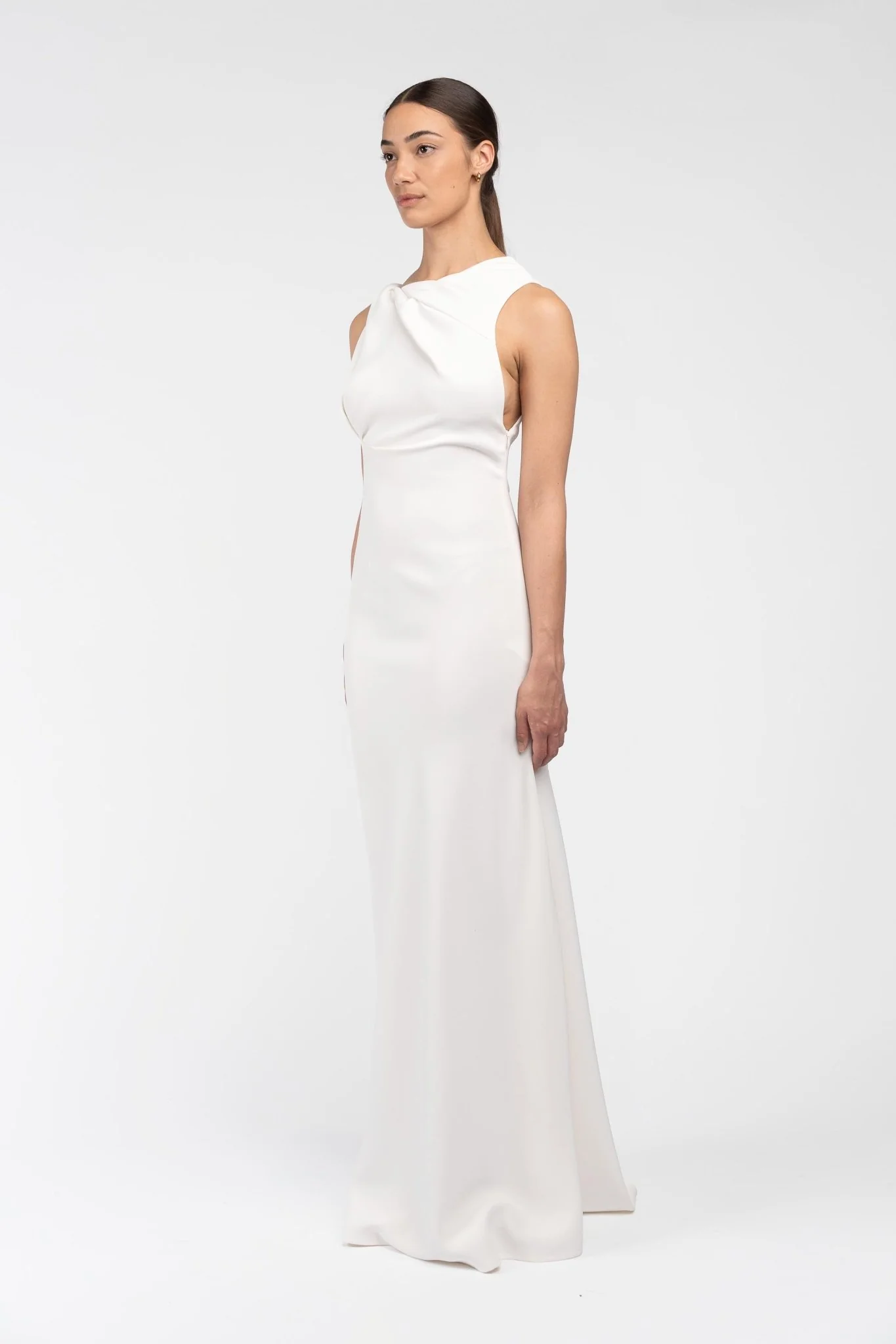 DAKOTA GOWN IN IVORY CREPE - Image 10