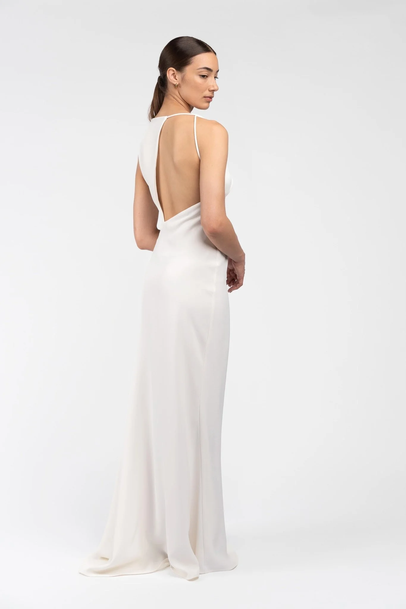 DAKOTA GOWN IN IVORY CREPE - Image 3