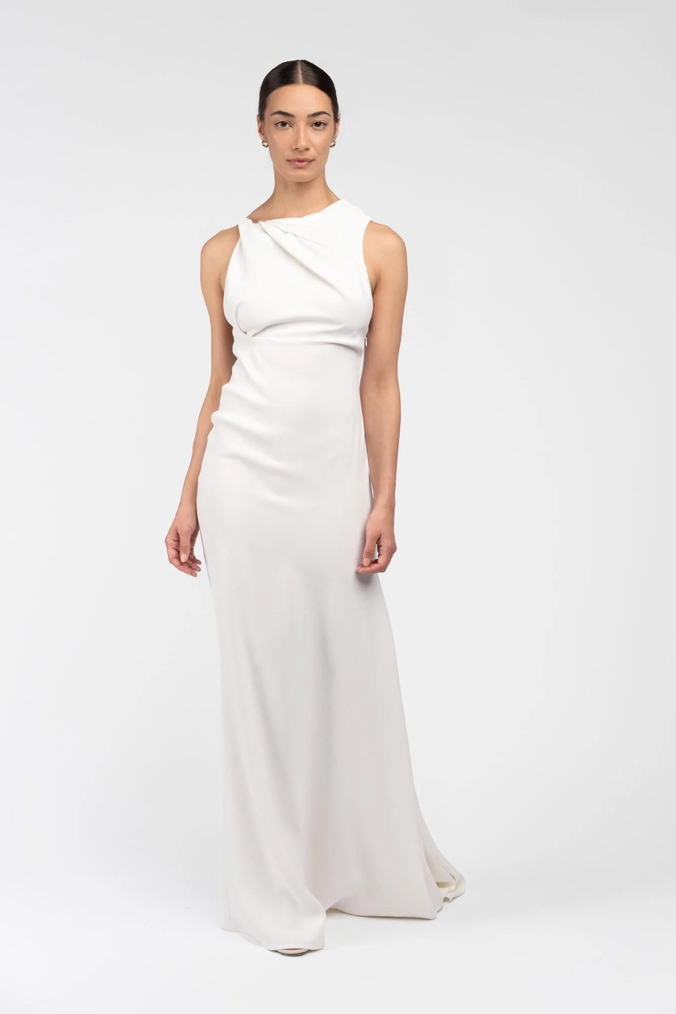 DAKOTA GOWN IN IVORY CREPE - Image 7