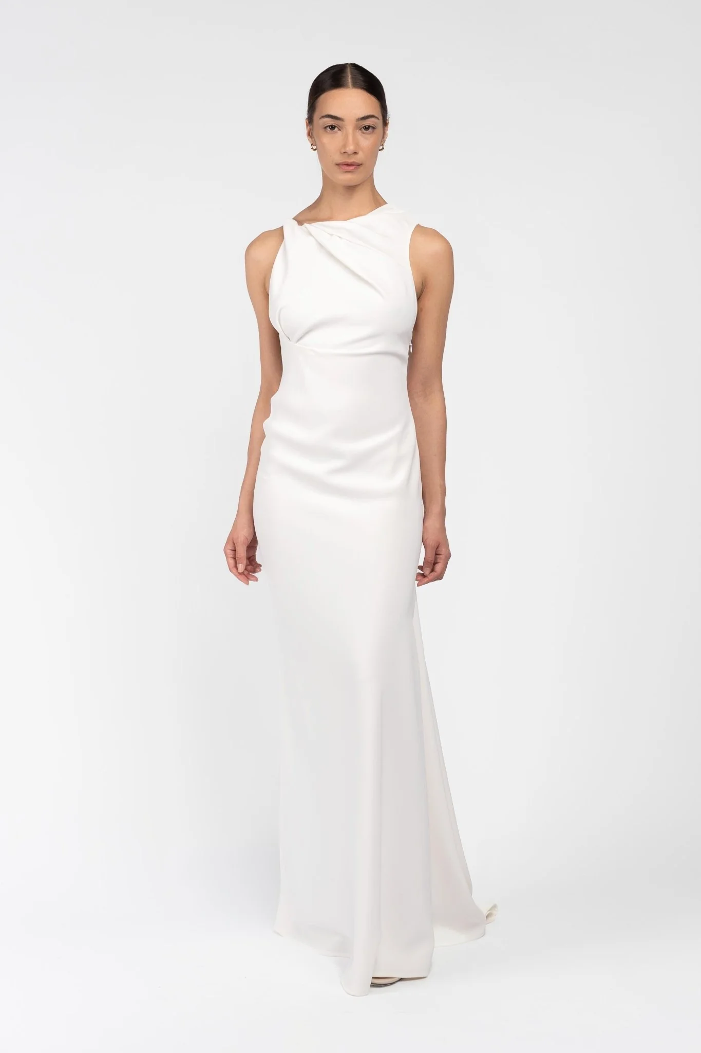 DAKOTA GOWN IN IVORY CREPE - Image 9