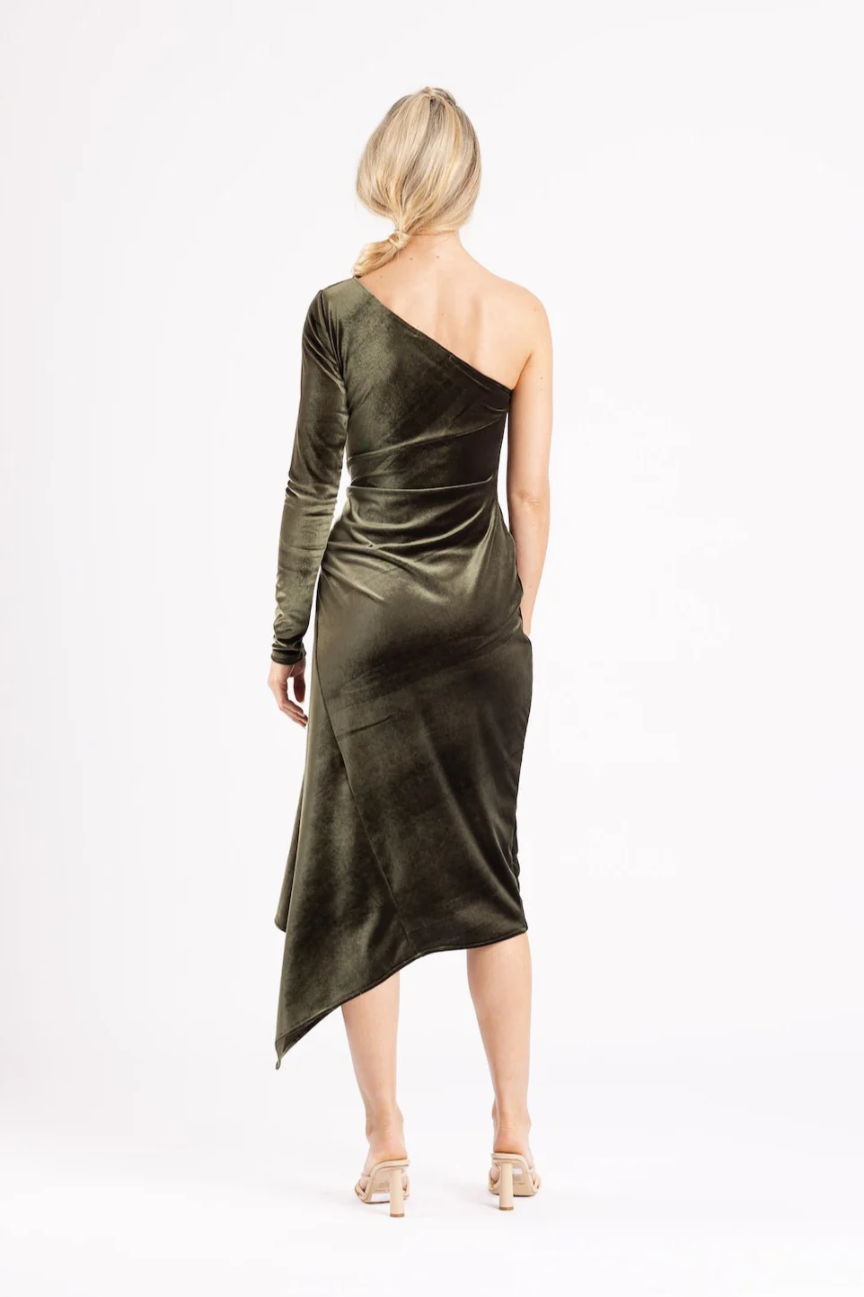 LETICIA DRESS IN BRACKEN VELOUR - Image 4
