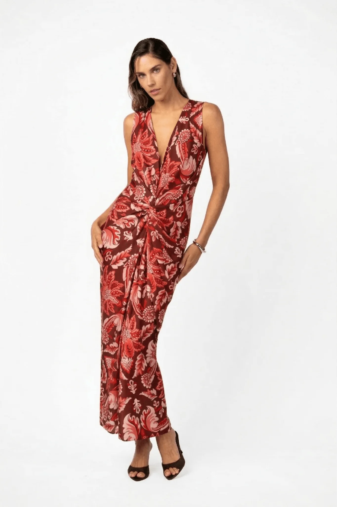 GAIA MAXI V2 - PORTA ROSA PRINTED SATIN - Image 2