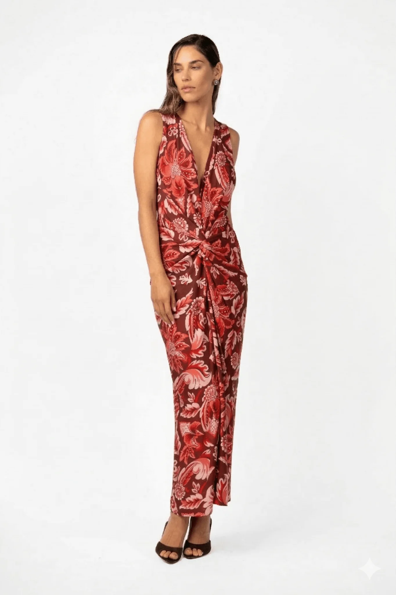 GAIA MAXI V2 - PORTA ROSA PRINTED SATIN - Image 3