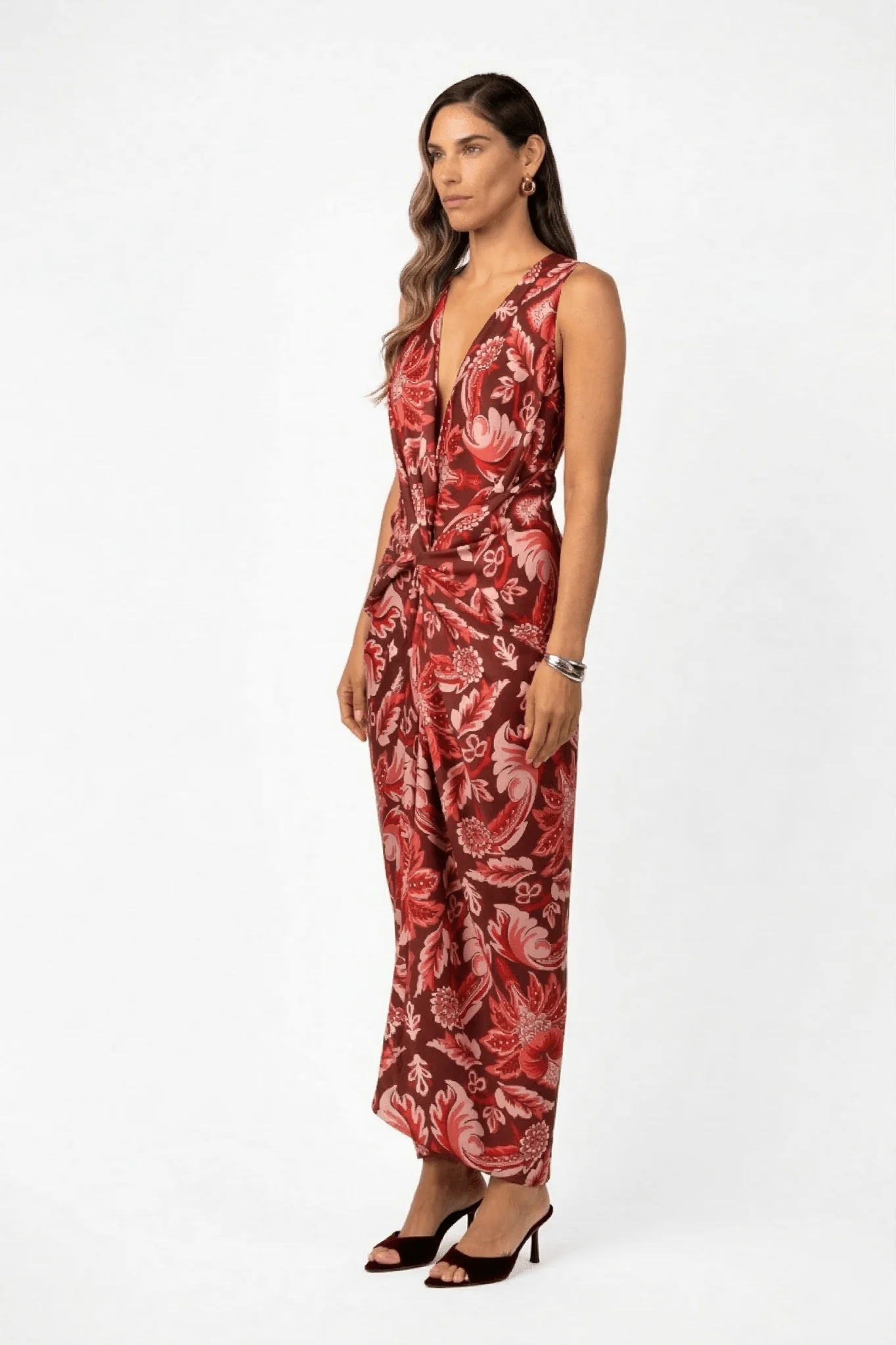 GAIA MAXI V2 - PORTA ROSA PRINTED SATIN - Image 4