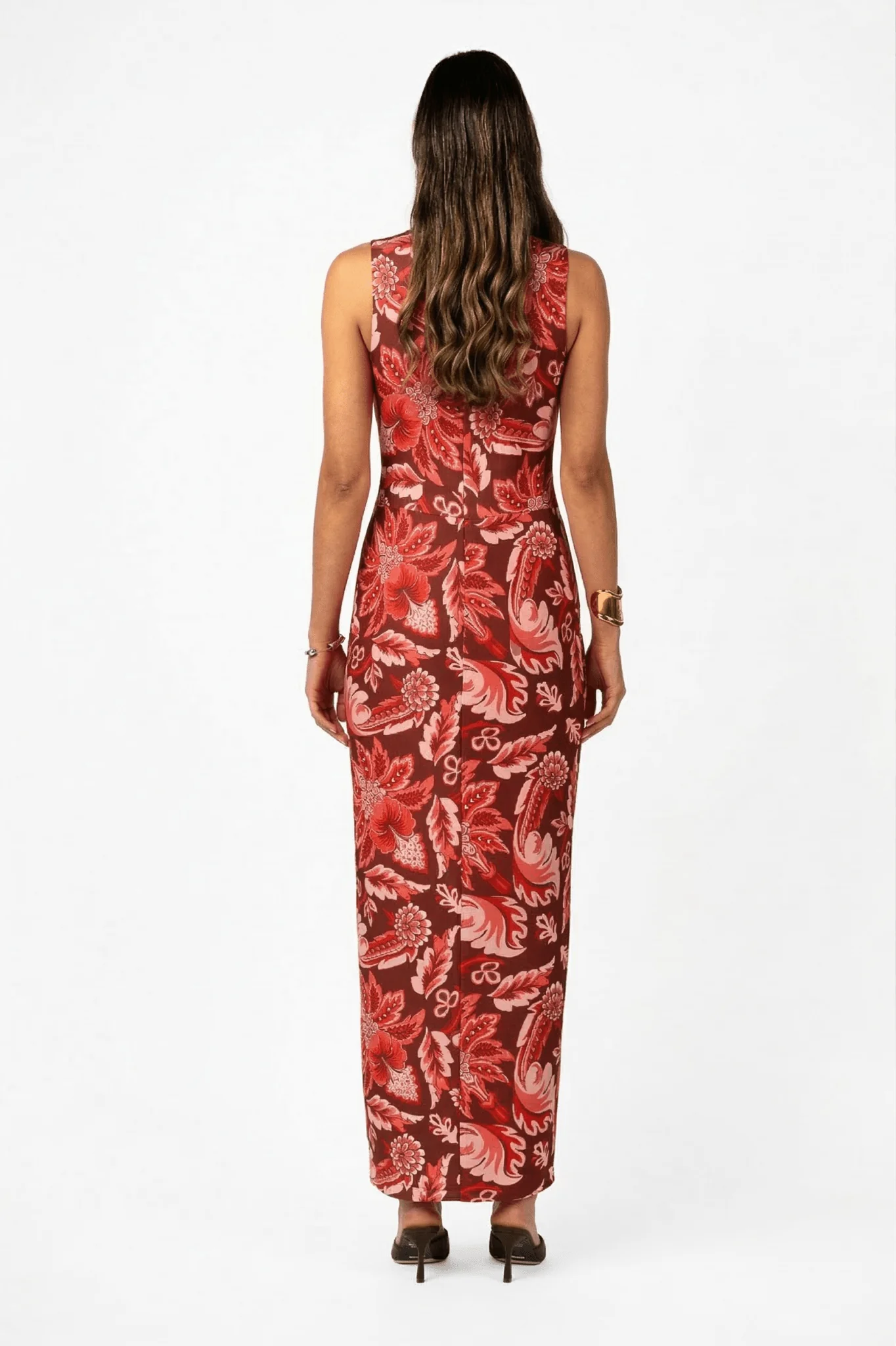 GAIA MAXI V2 - PORTA ROSA PRINTED SATIN - Image 5