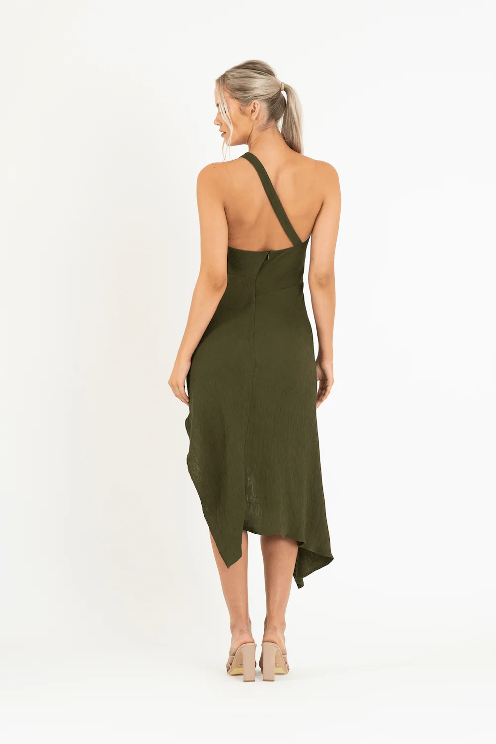 HARLEQUIN DRESS IN OLIVE LINE - Image 3