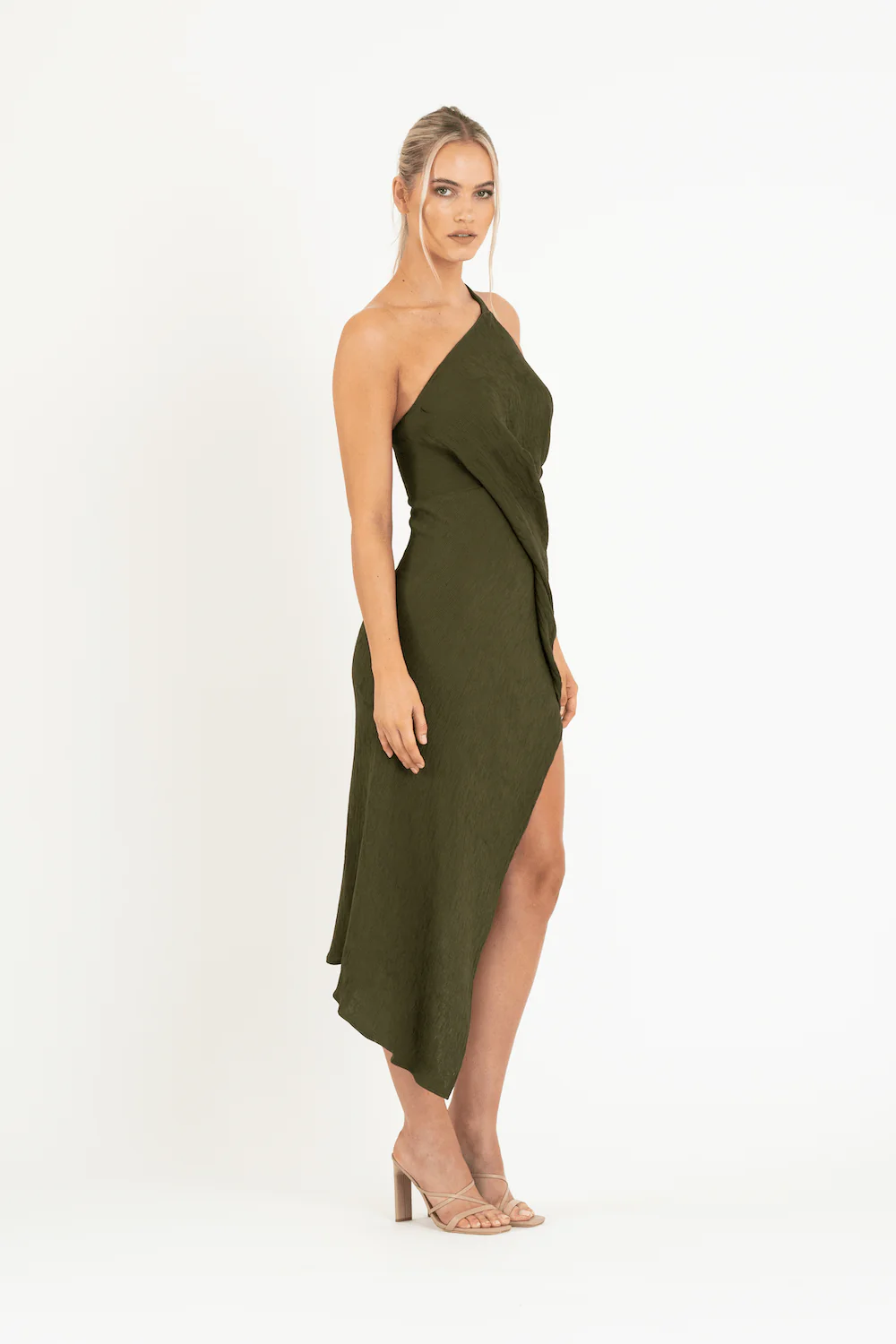 HARLEQUIN DRESS IN OLIVE LINE - Image 6