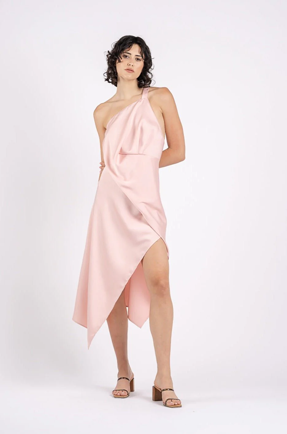 HARLEQUIN DRESS IN SLEEK BLUSH - Image 3