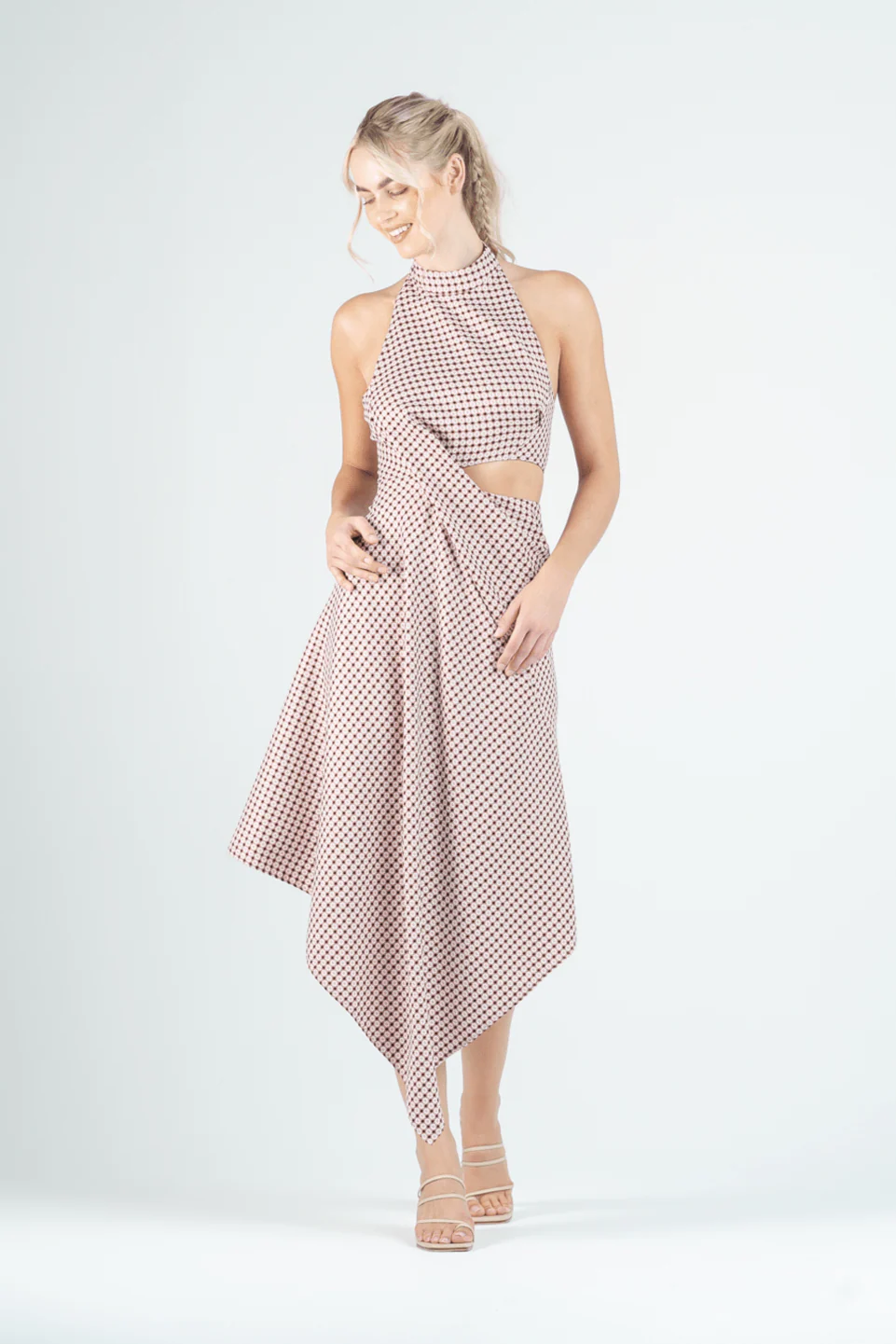 SIENNA DRESS IN PINK BROCADE - Image 2