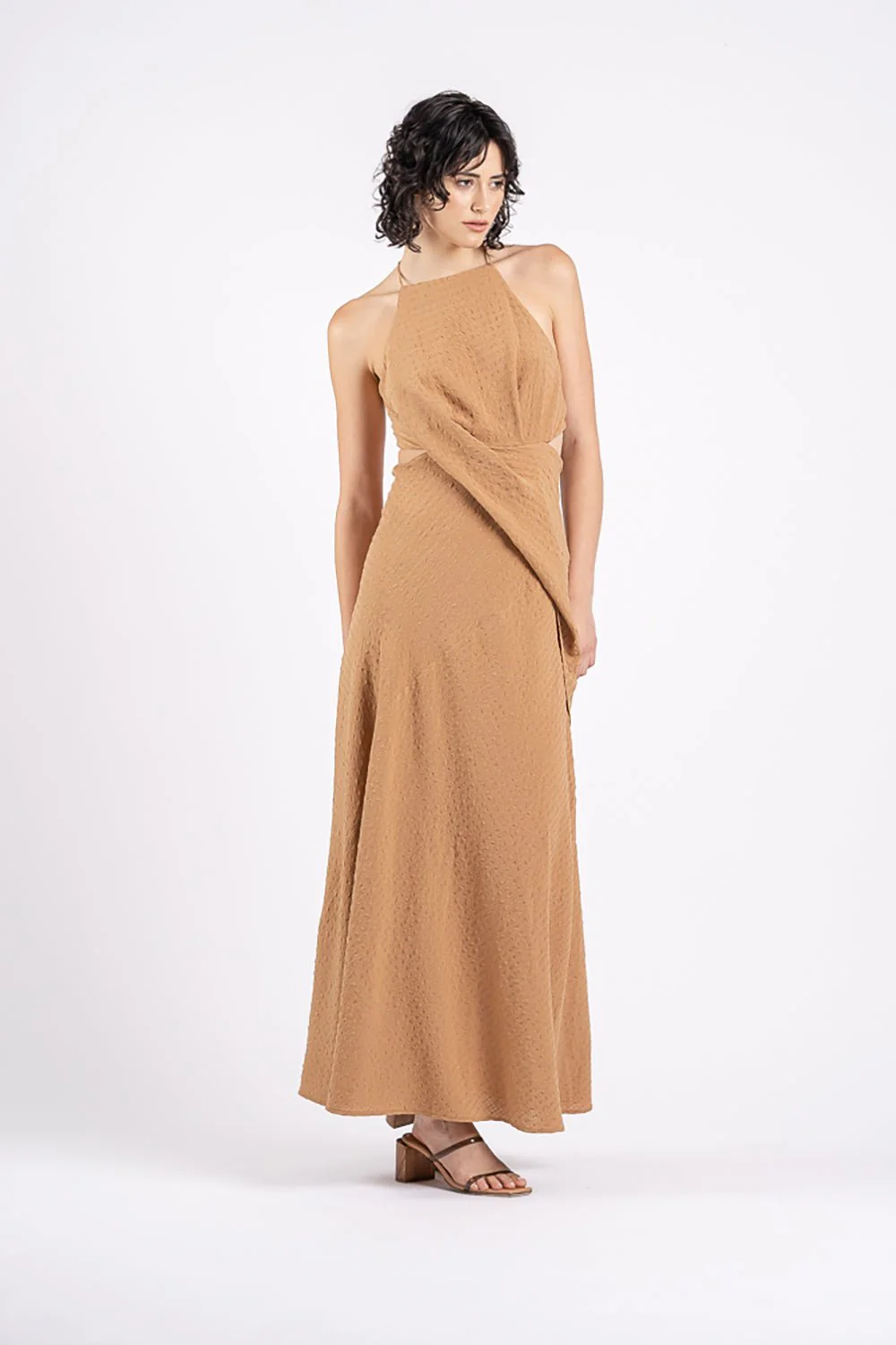 SOLANGE MAXI IN FAWN GINGHAM - Image 4