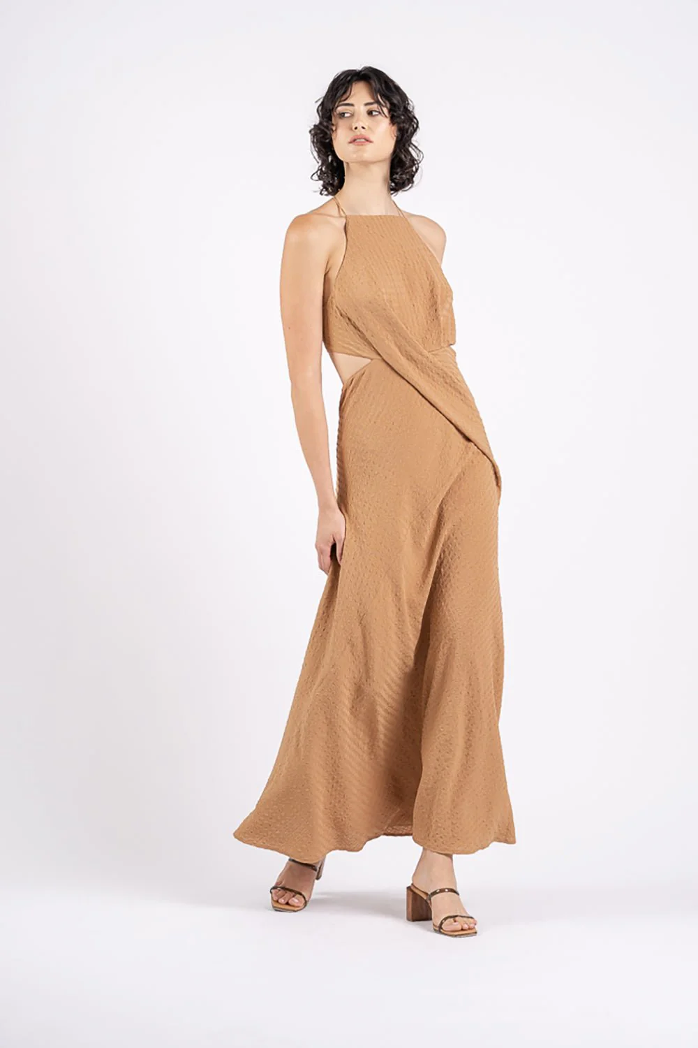 SOLANGE MAXI IN FAWN GINGHAM - Image 5