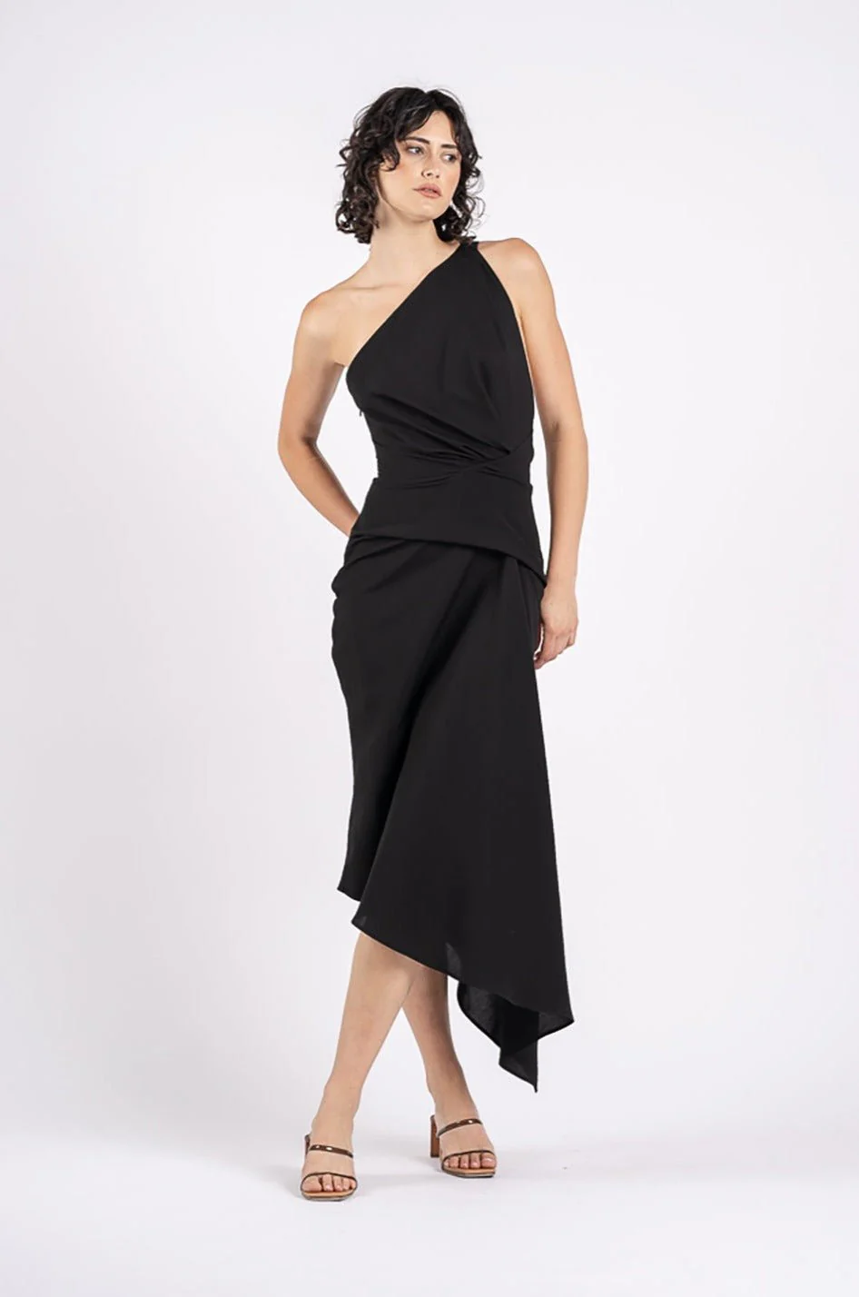 TEMPTATION DRESS IN BLACK TEXTURE - Image 2